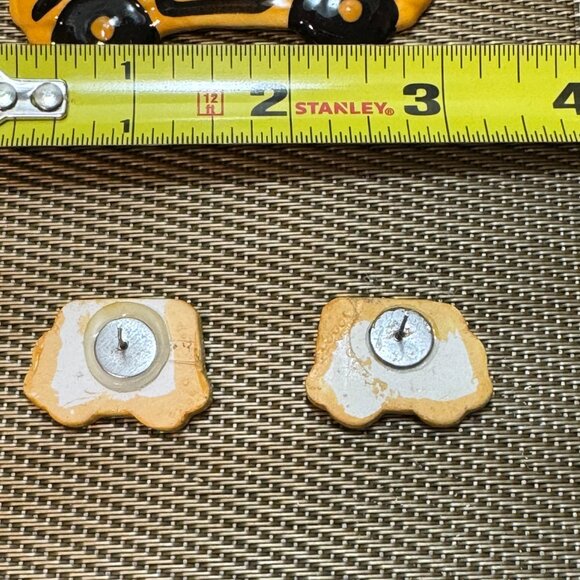 School Bus Driver Appreciation Gift Pin + Earrings Artist Signed Ceramic + Box - Picture 7 of 7